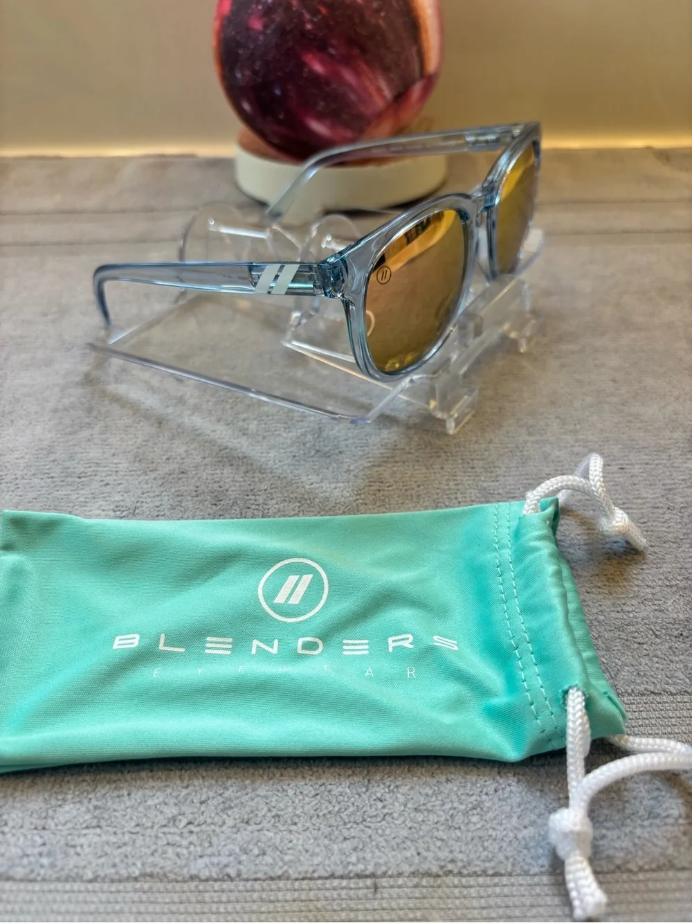 Blenders Kids Clear Blue Frames with Pink Mirrored Lenses